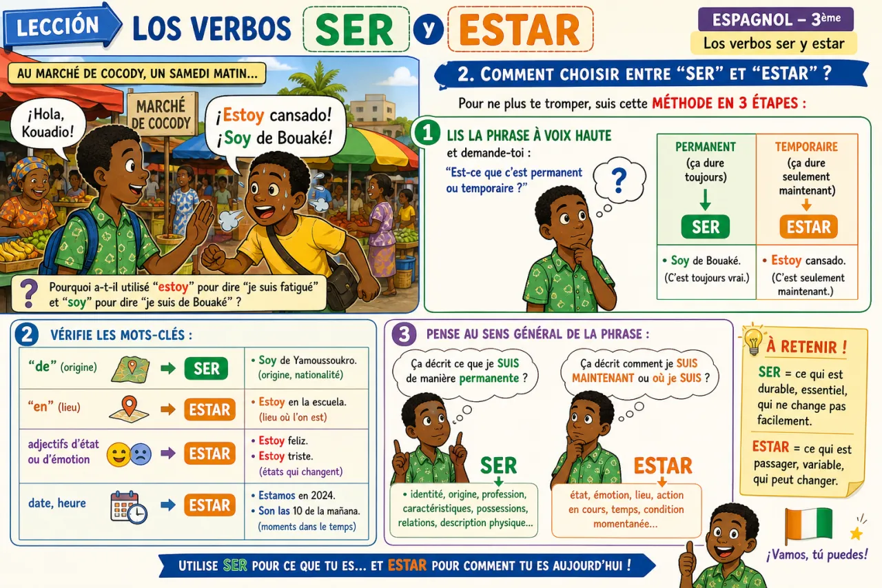 Los verbos ser y estar — illustration