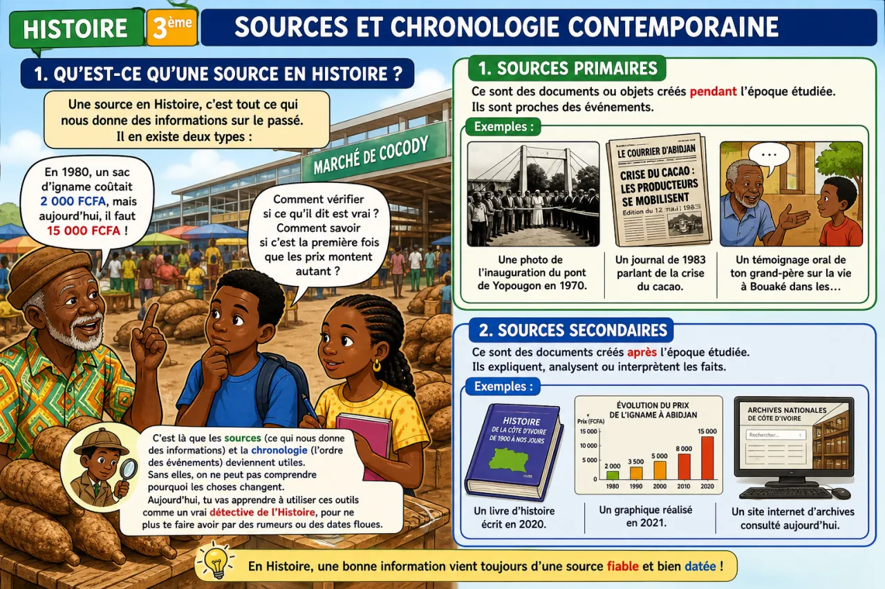 Sources et chronologie contemporaine — illustration