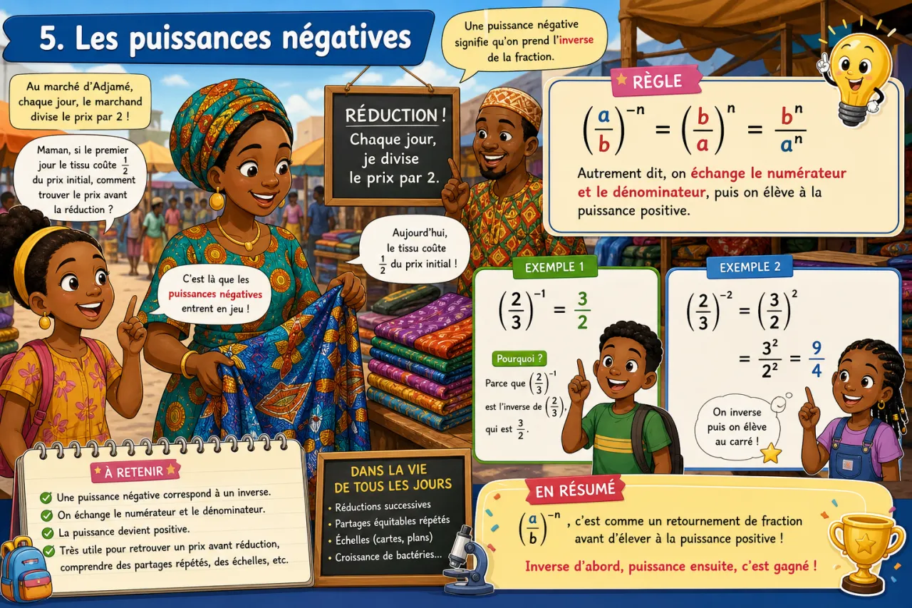 Fractions et puissances — illustration
