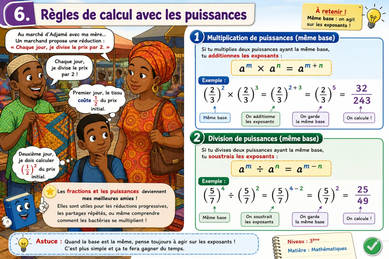 Fractions et puissances — illustration