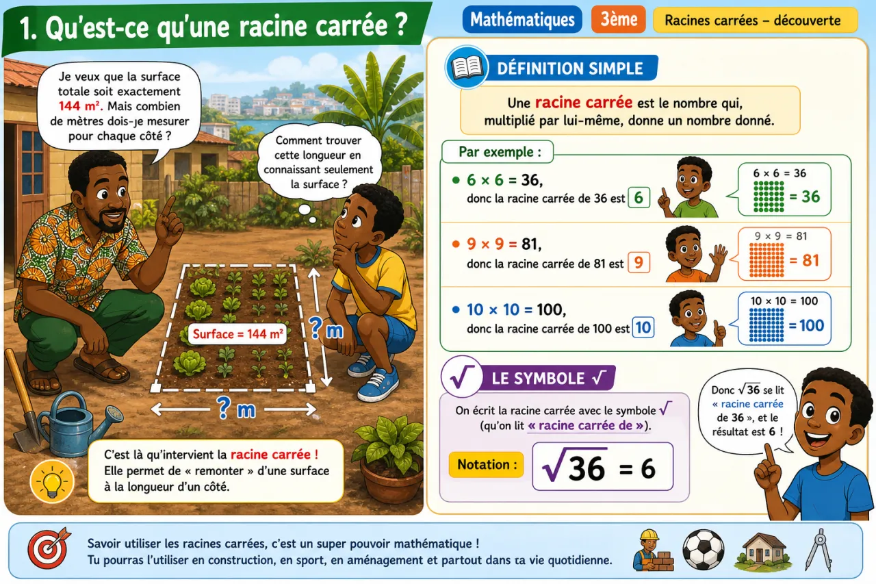 Racines carrées - découverte — illustration