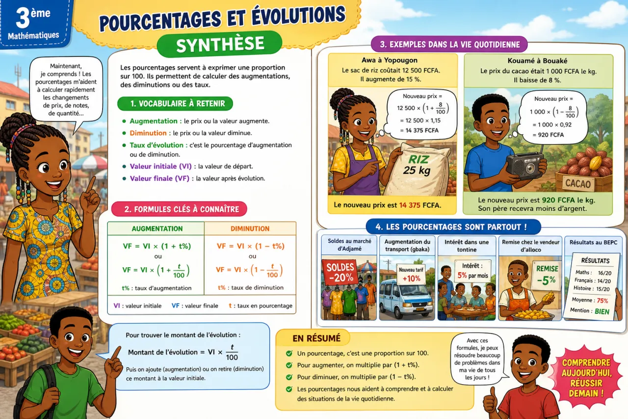Pourcentages et évolutions — illustration