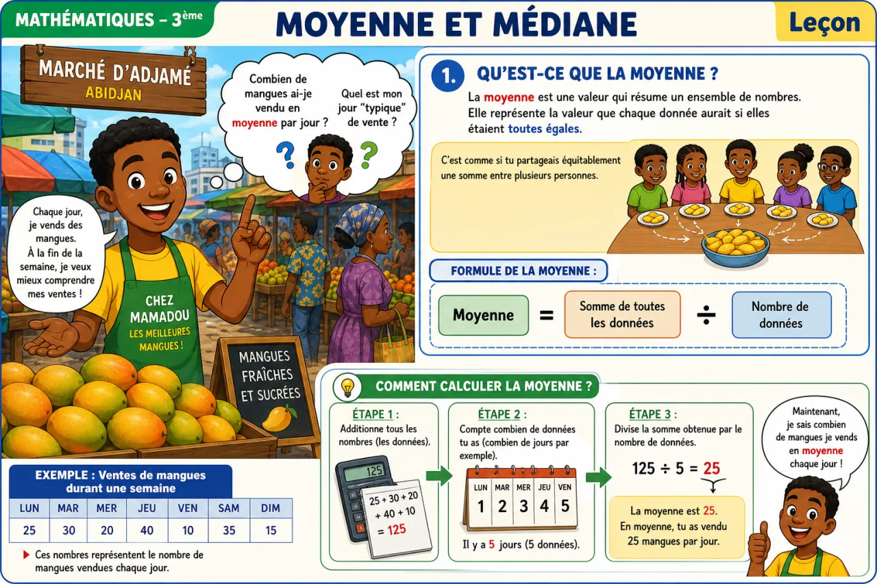 Moyenne et médiane — illustration