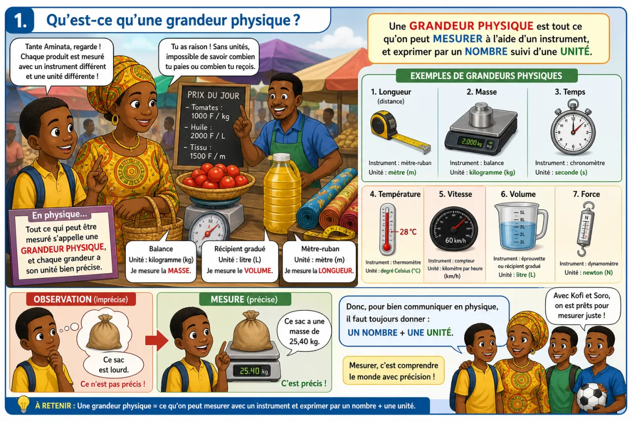 Grandeurs physiques et unités — illustration