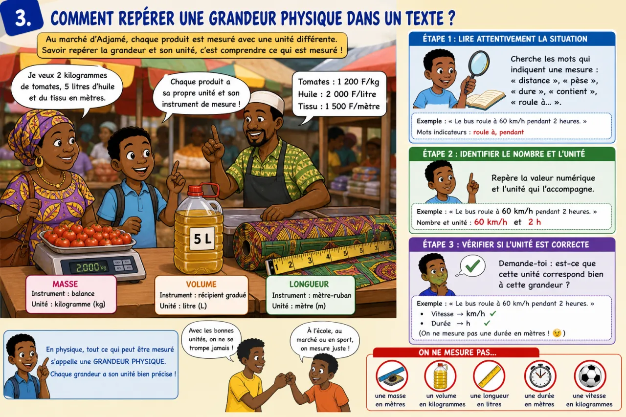 Grandeurs physiques et unités — illustration