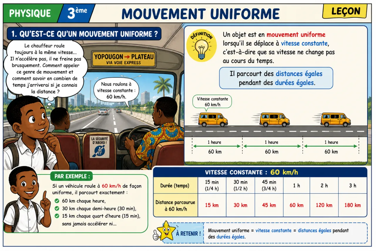 Mouvement uniforme — illustration