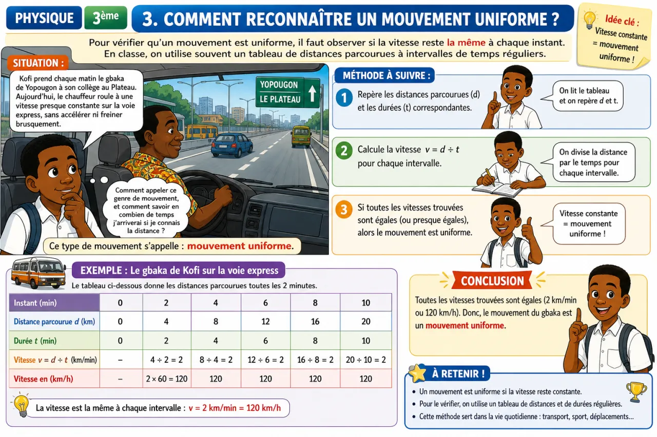 Mouvement uniforme — illustration
