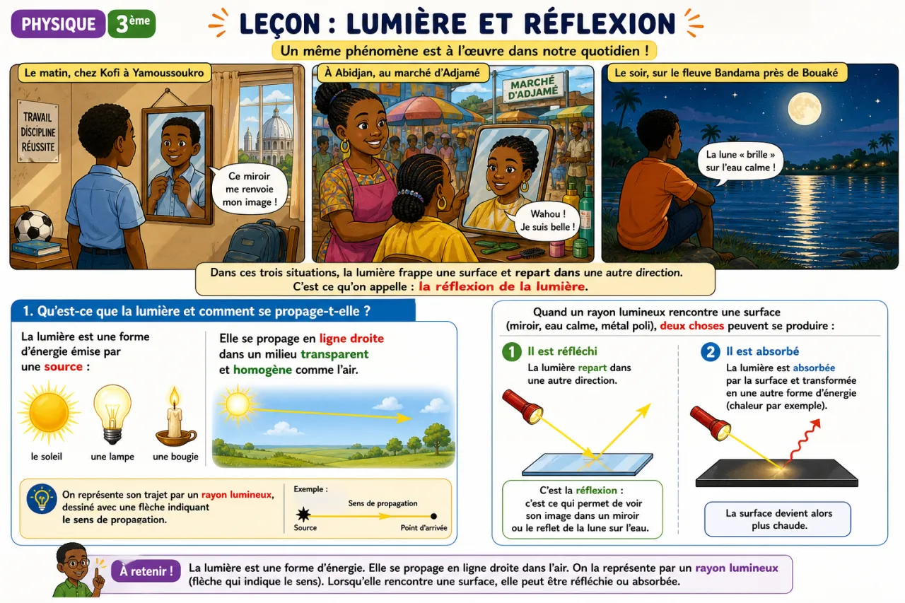 Lumière et réflexion — illustration