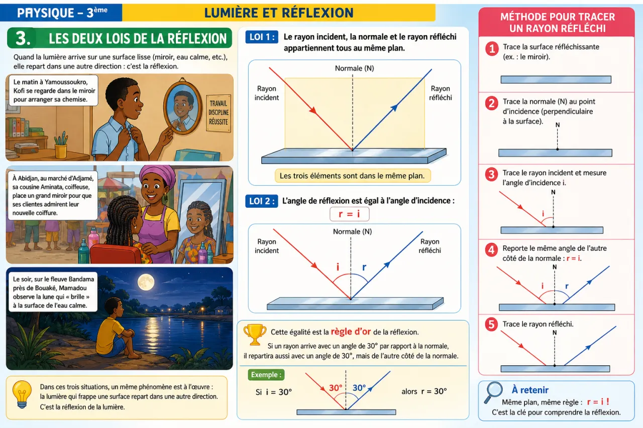 Lumière et réflexion — illustration