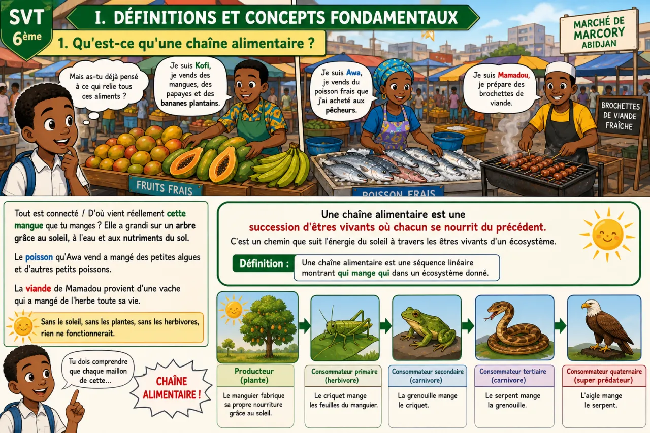 Les chaînes alimentaires — illustration