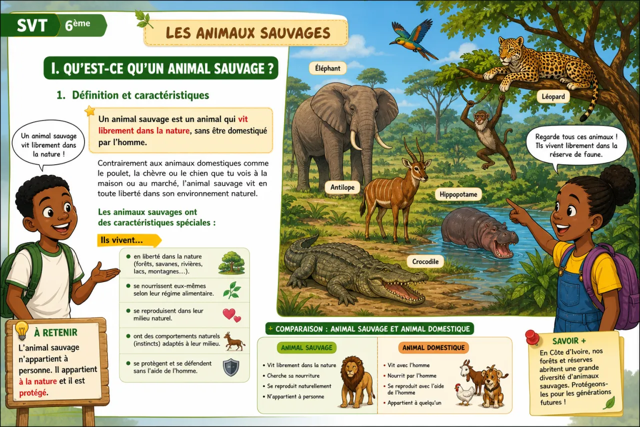 Les animaux sauvages — illustration