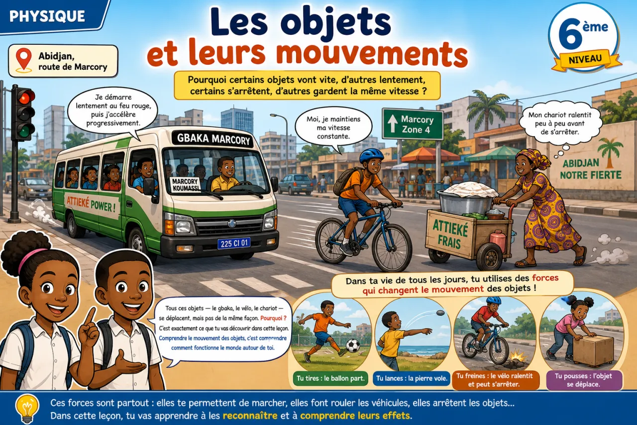 Les objets et leurs mouvements