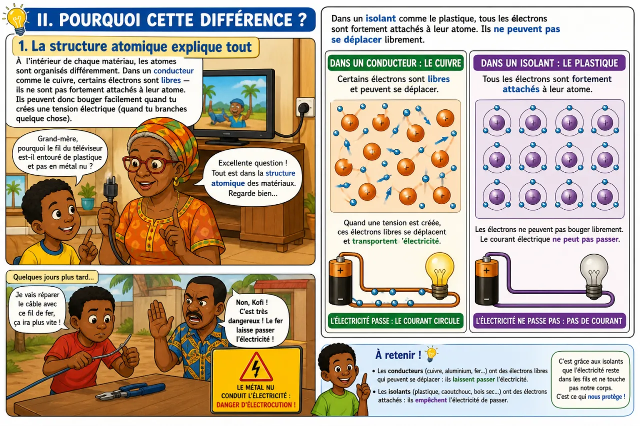 Conducteurs et isolants — illustration