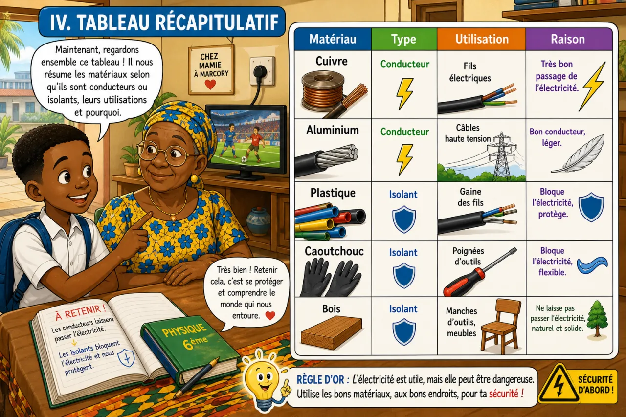 Conducteurs et isolants — illustration