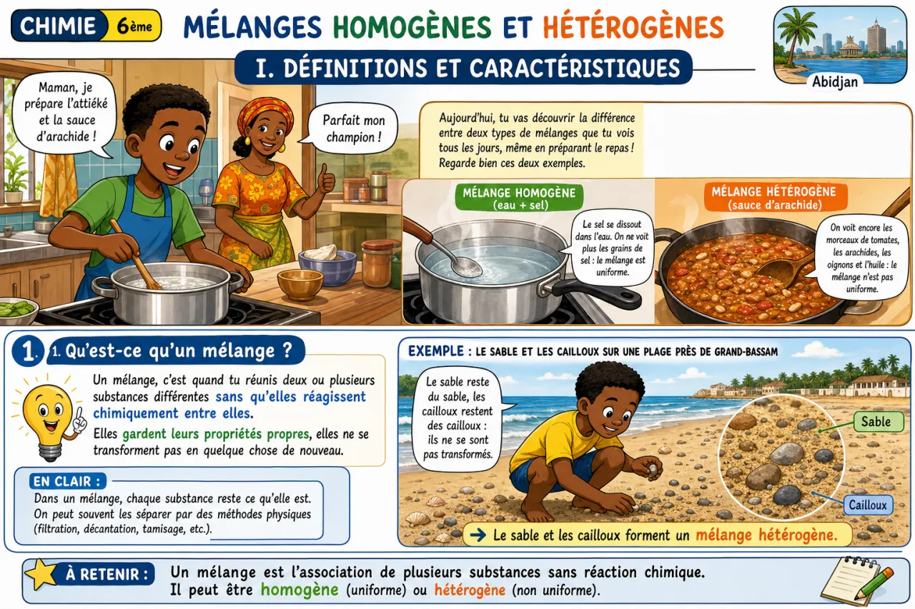 Mélanges homogènes et hétérogènes — illustration