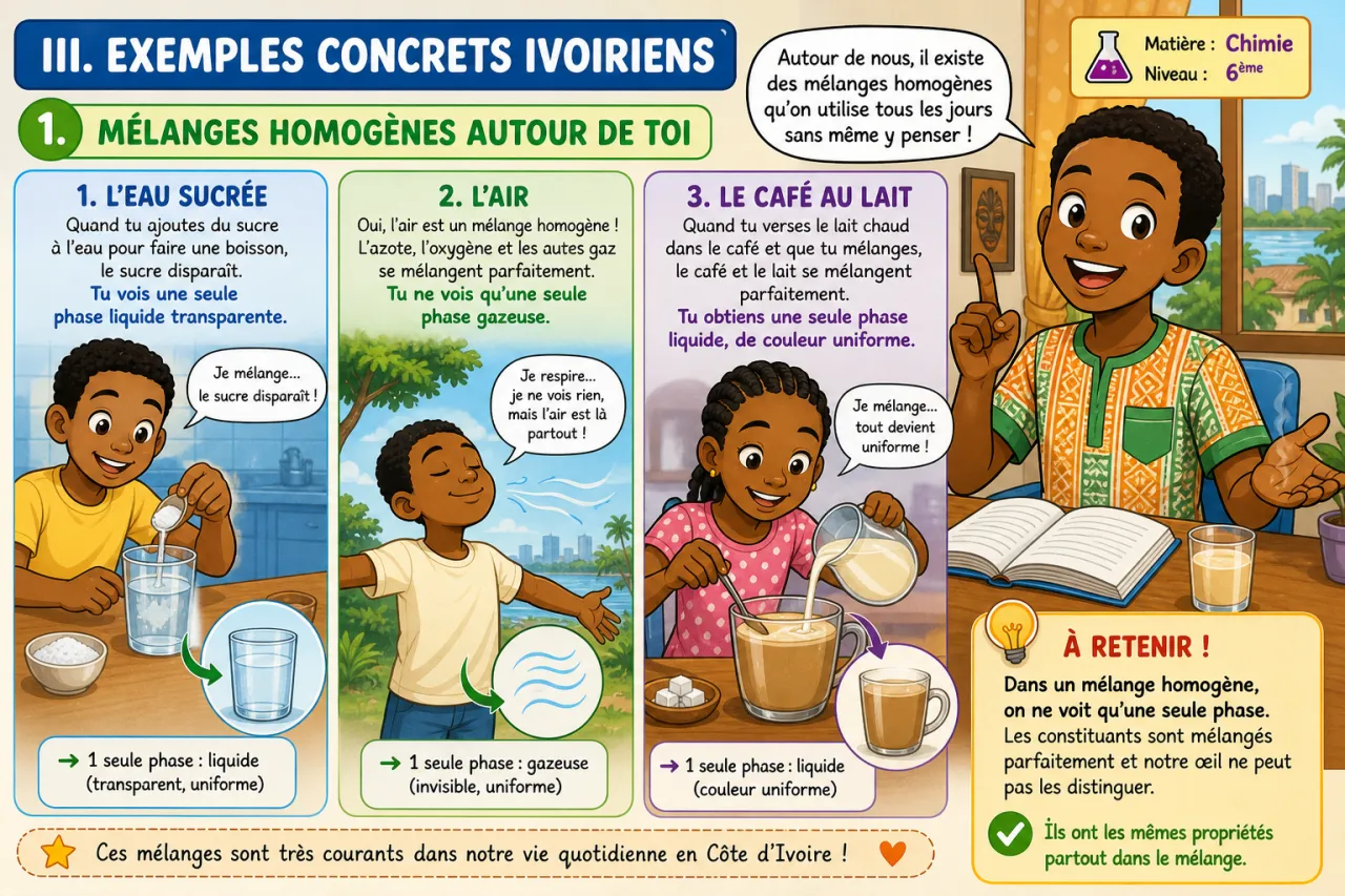 Mélanges homogènes et hétérogènes — illustration