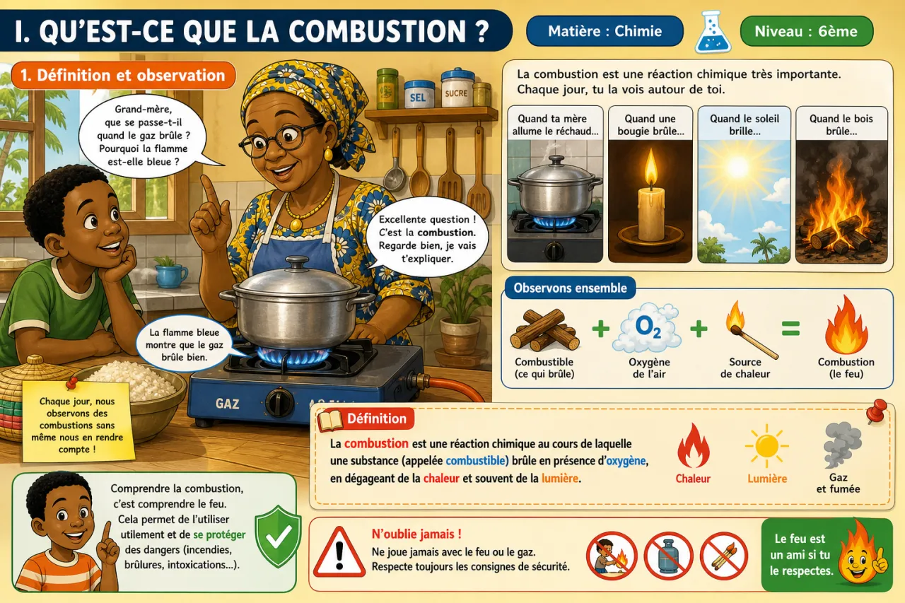 La combustion — illustration