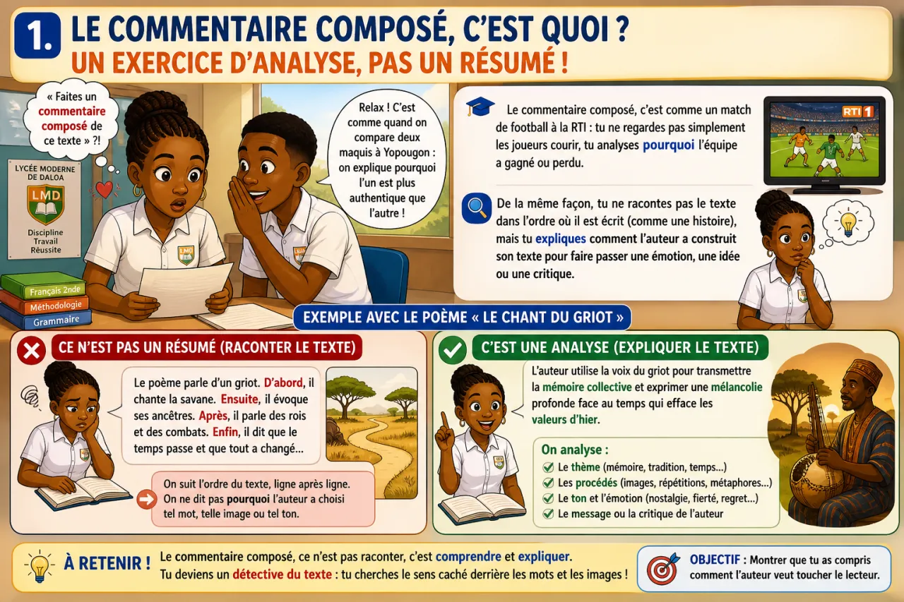 Le commentaire composé — illustration