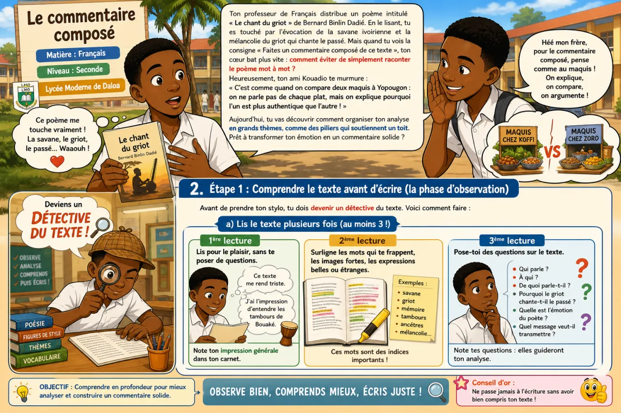Le commentaire composé — illustration