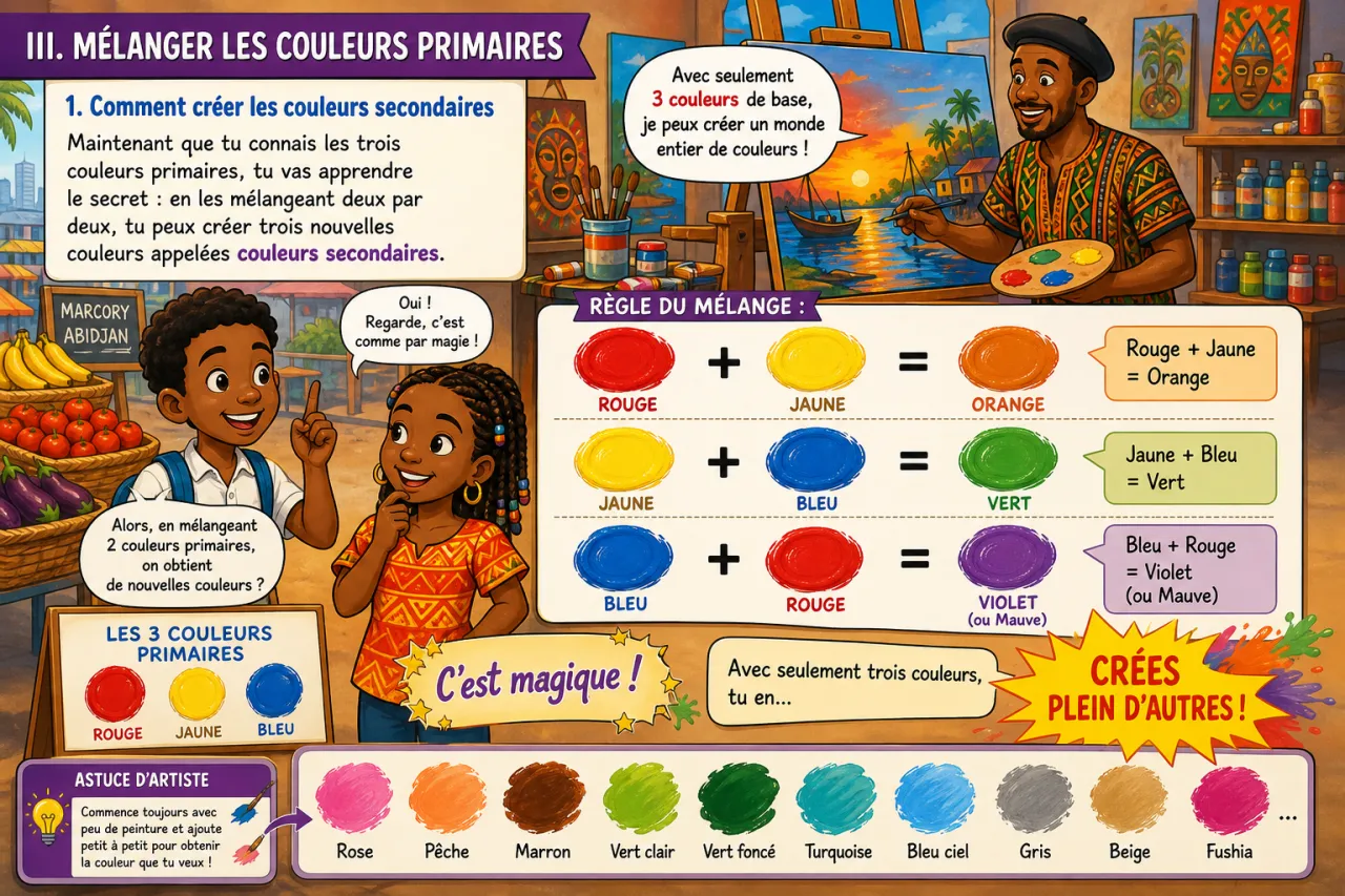 Les couleurs primaires — illustration