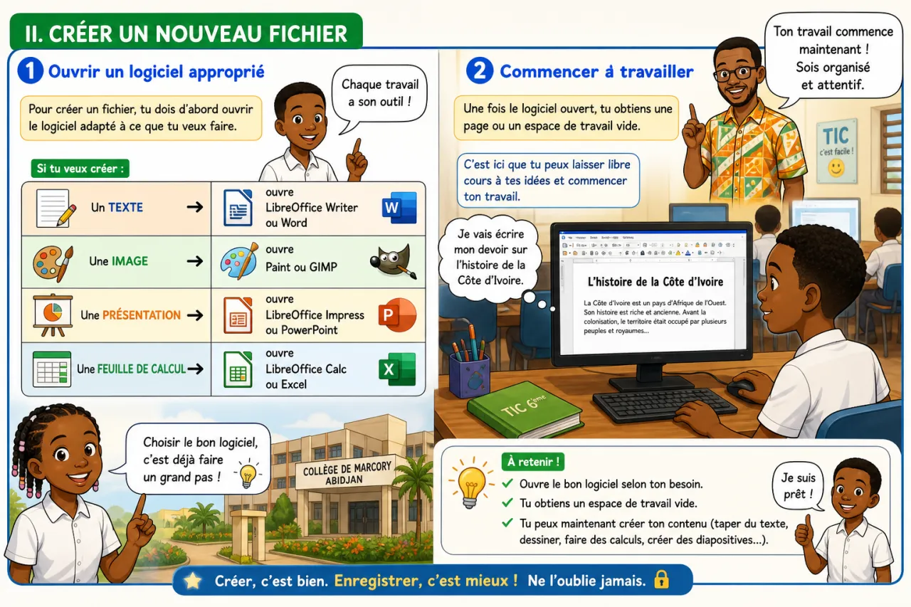 Créer et enregistrer un fichier — illustration