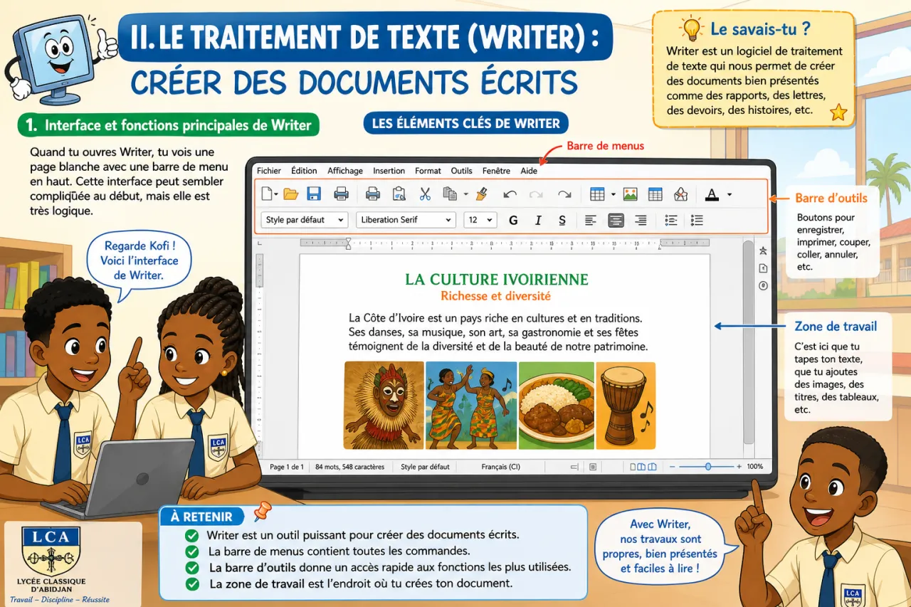 Bureautique scolaire — illustration