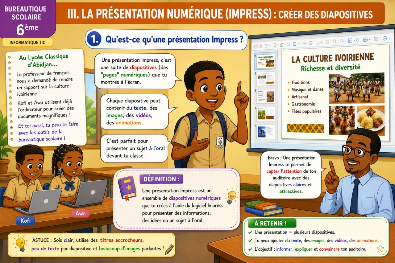 Bureautique scolaire — illustration