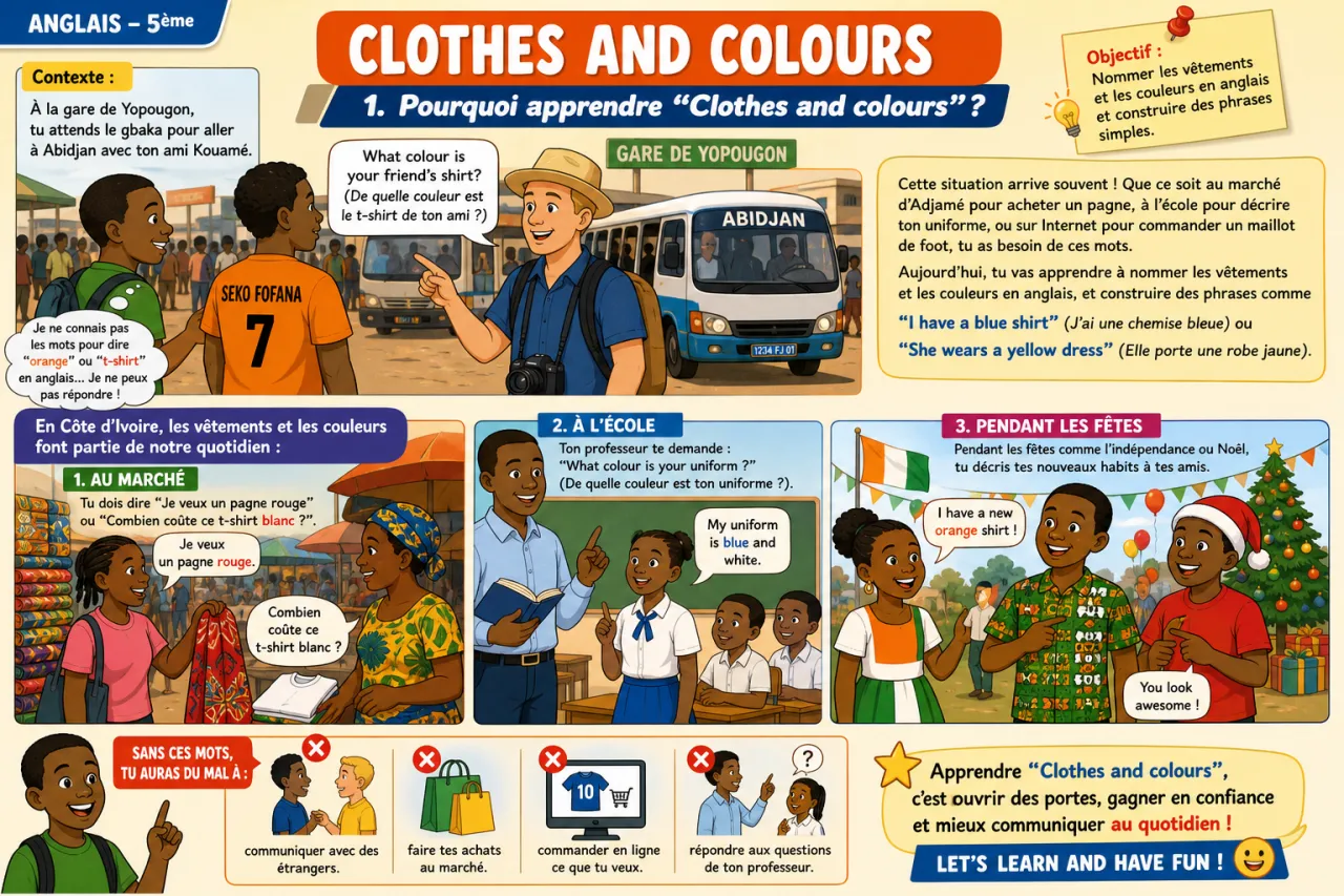 Clothes and colours — illustration