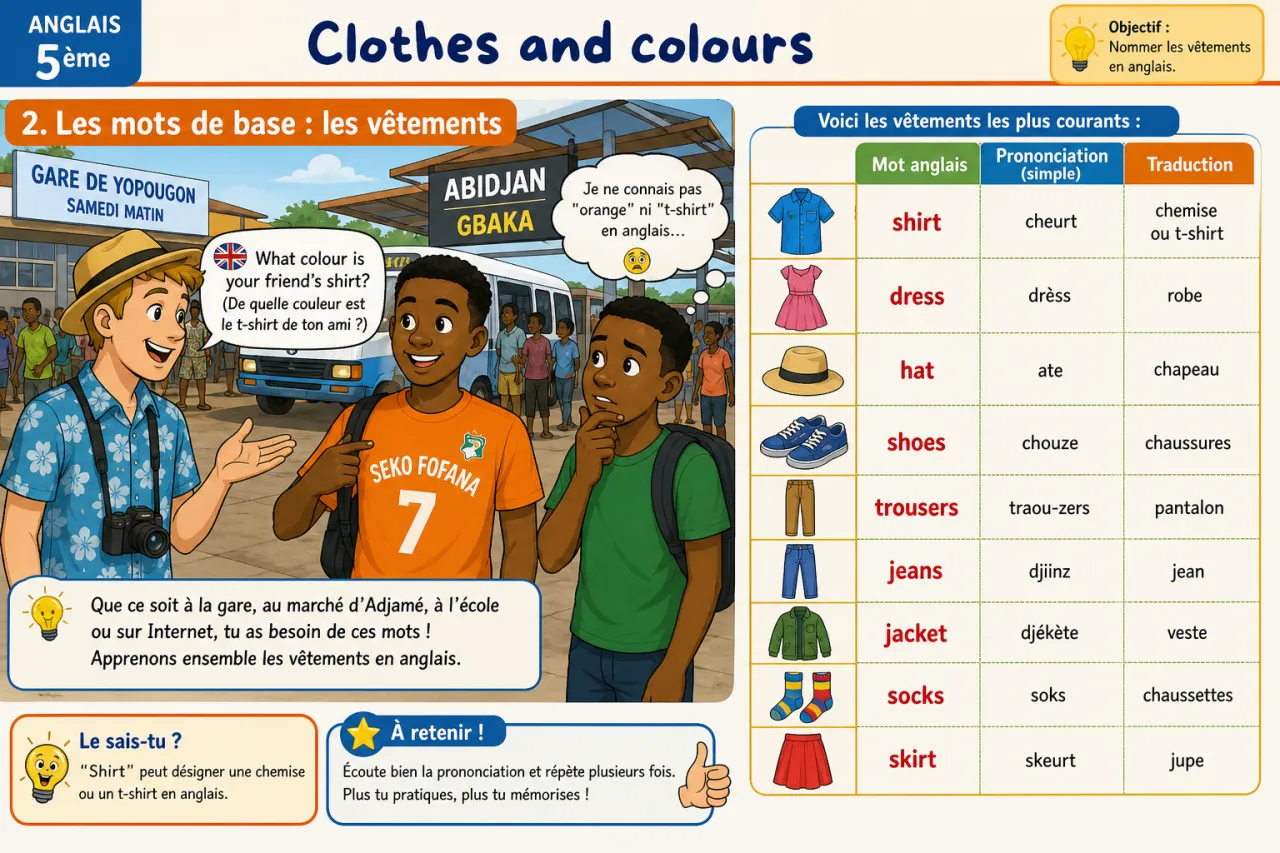 Clothes and colours — illustration