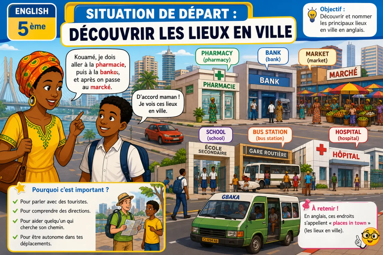 Places in town — illustration