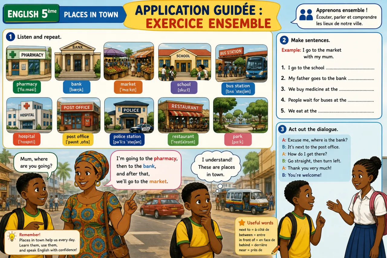 Places in town — illustration