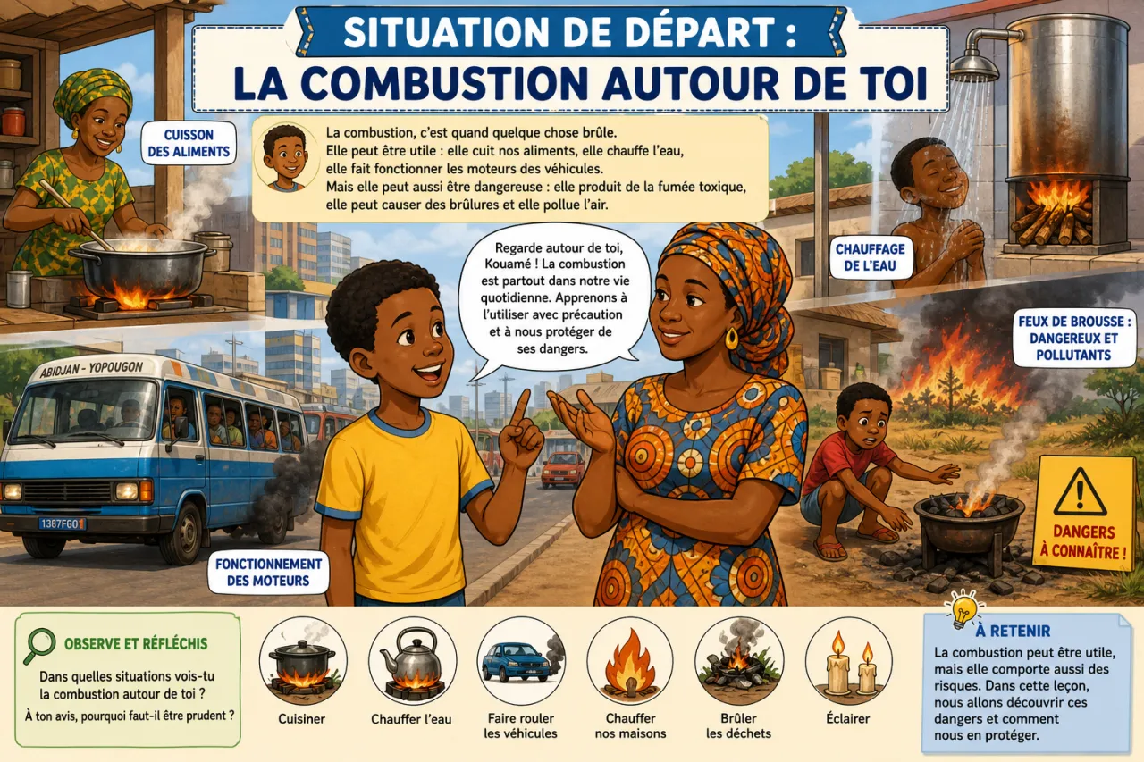 Les dangers de la combustion — illustration