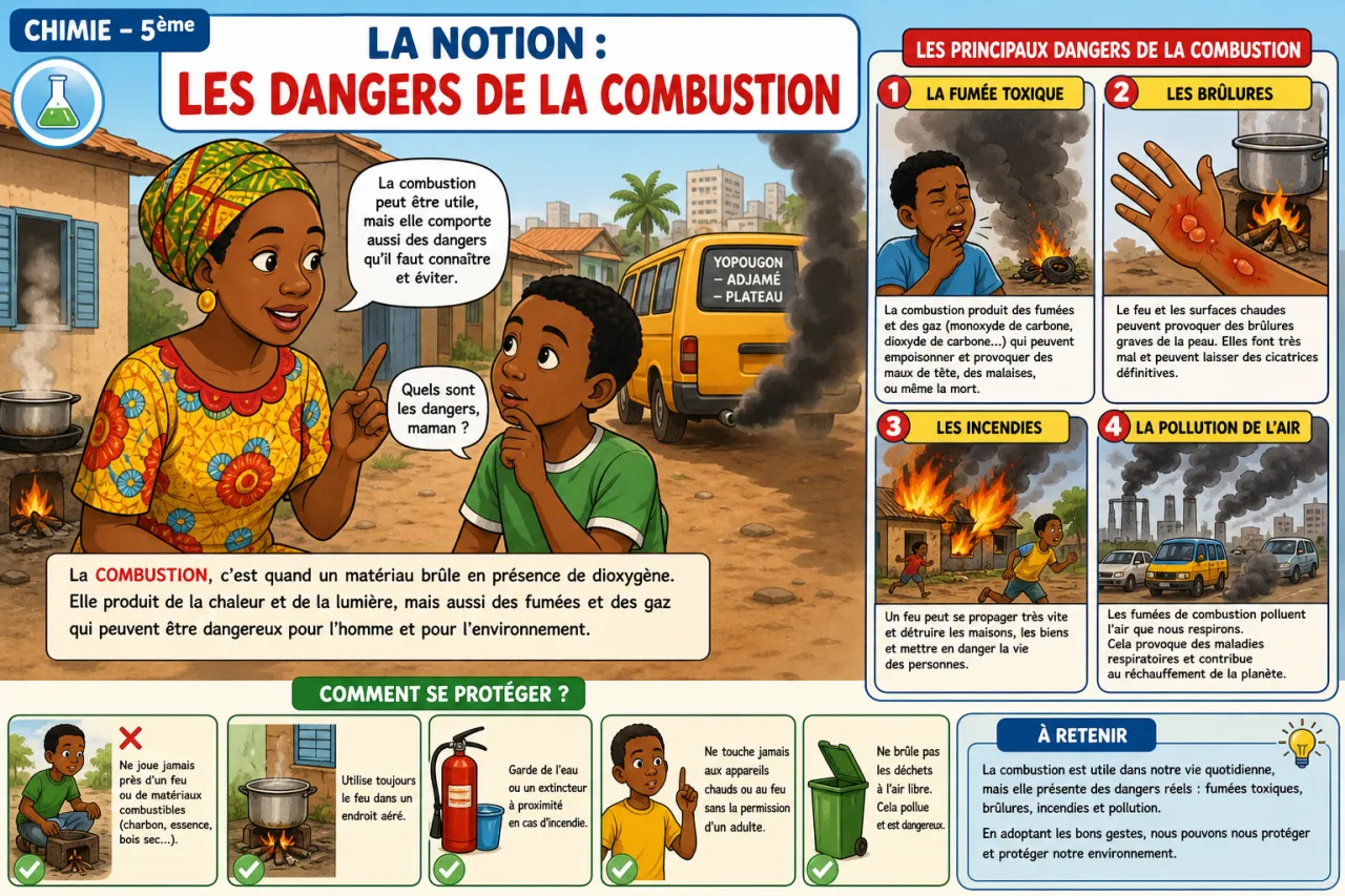 Les dangers de la combustion — illustration