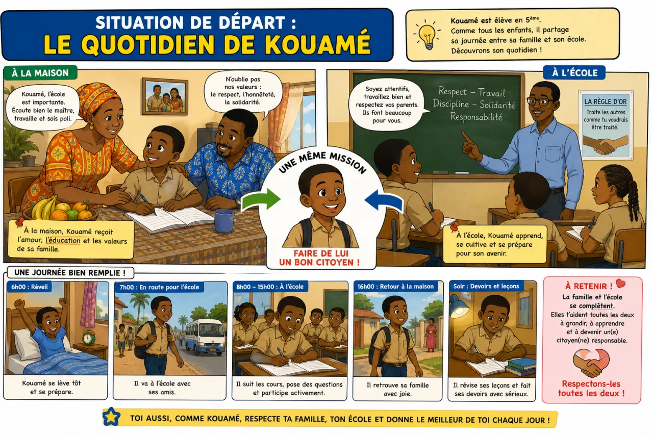 La famille et l’école — illustration