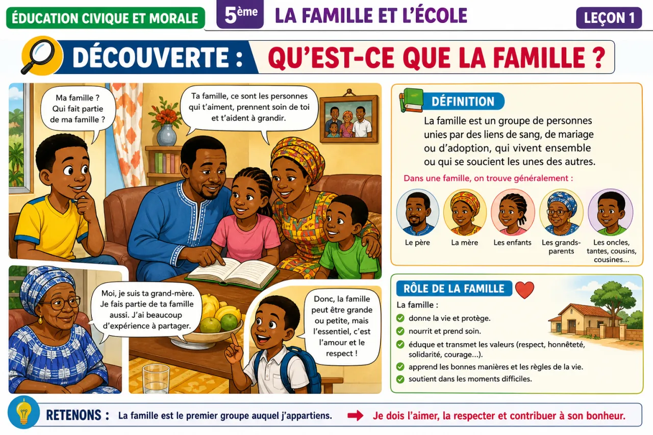 La famille et l’école — illustration