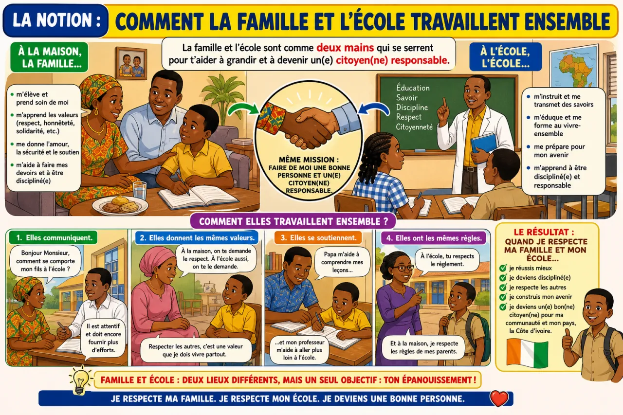 La famille et l’école — illustration