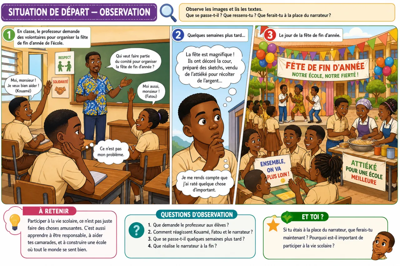Participation à la vie scolaire — illustration