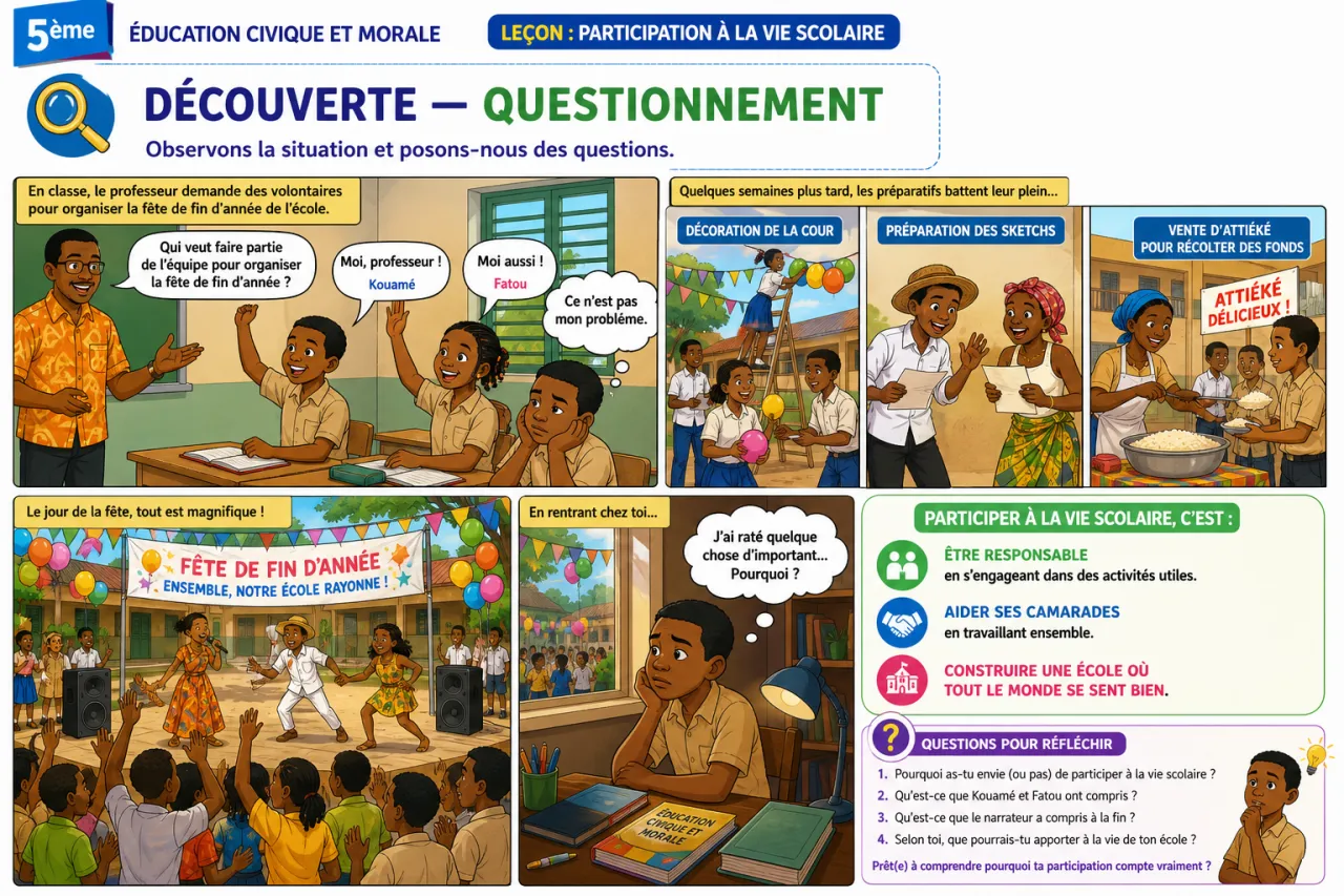 Participation à la vie scolaire — illustration