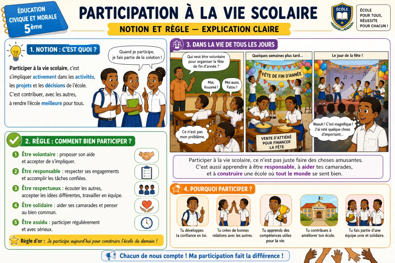 Participation à la vie scolaire — illustration