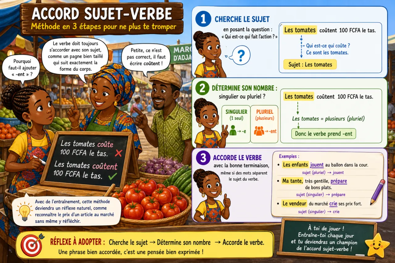 Accord sujet-verbe — illustration