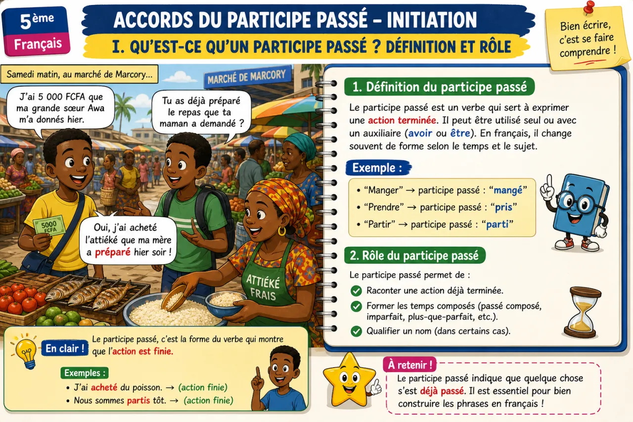 Accords du participe passé - initiation — illustration