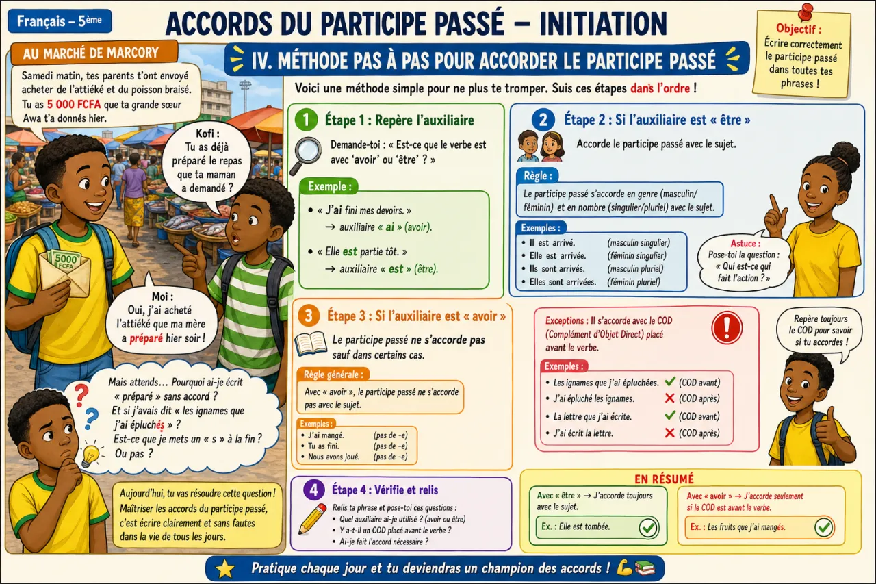 Accords du participe passé - initiation — illustration