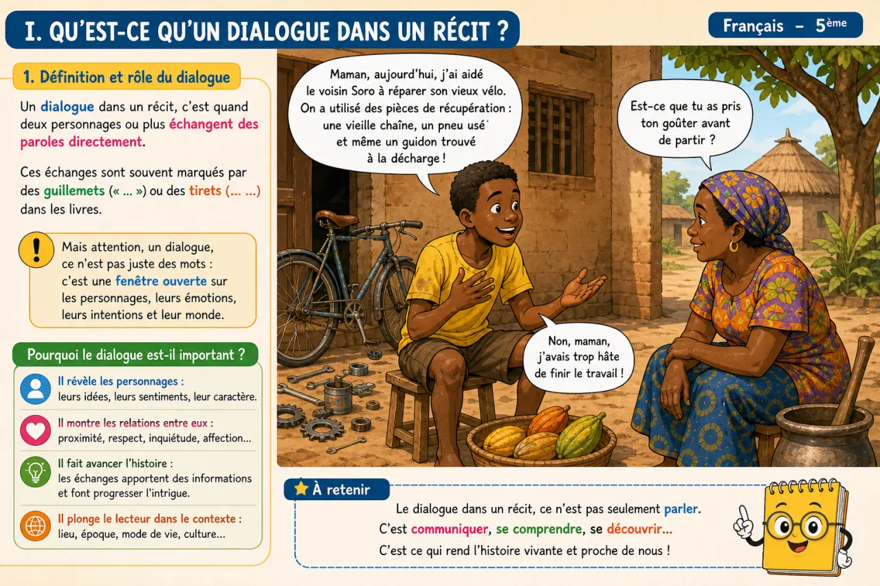Dialogue dans le récit — illustration