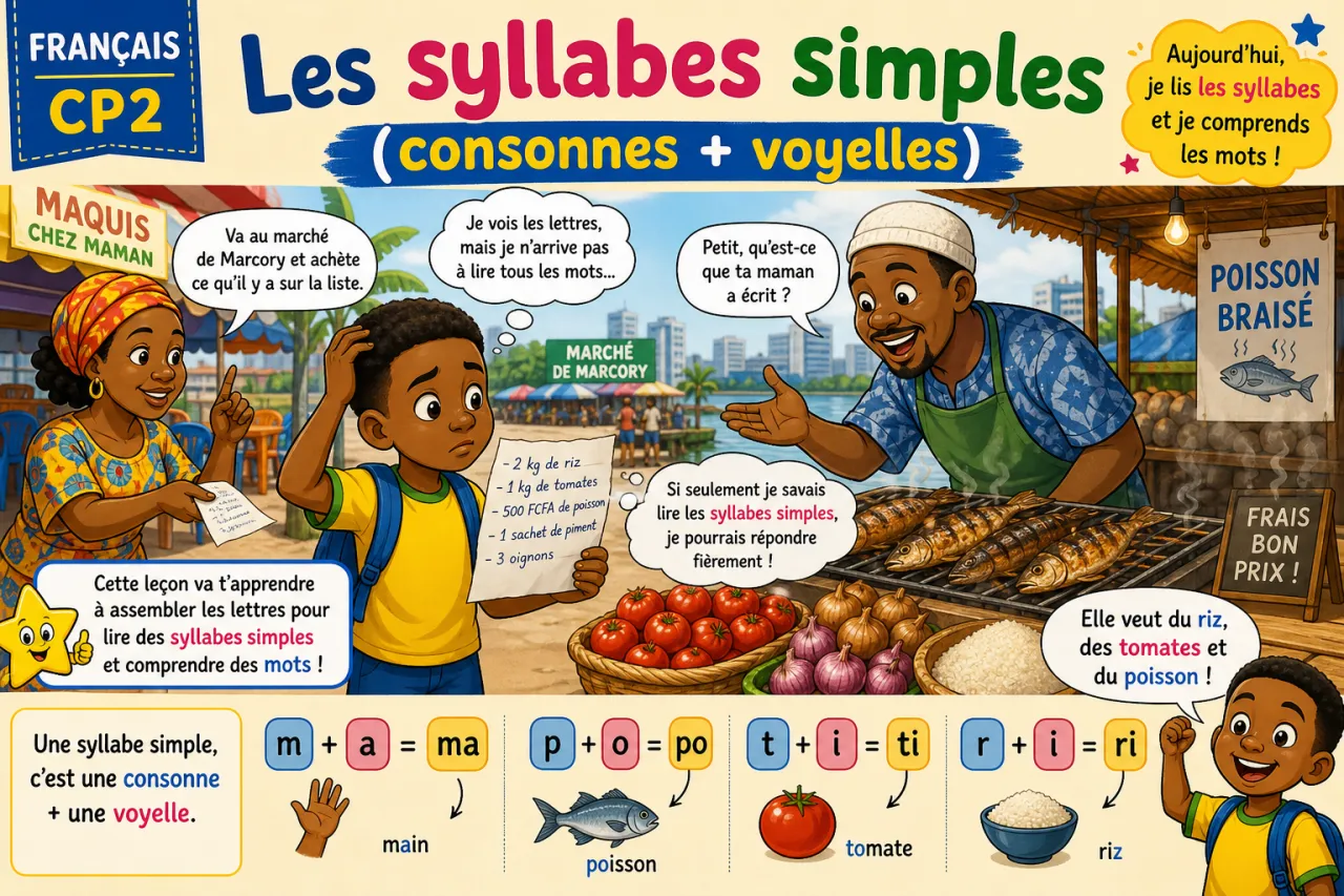 Les syllabes simples (consonnes + voyelles)