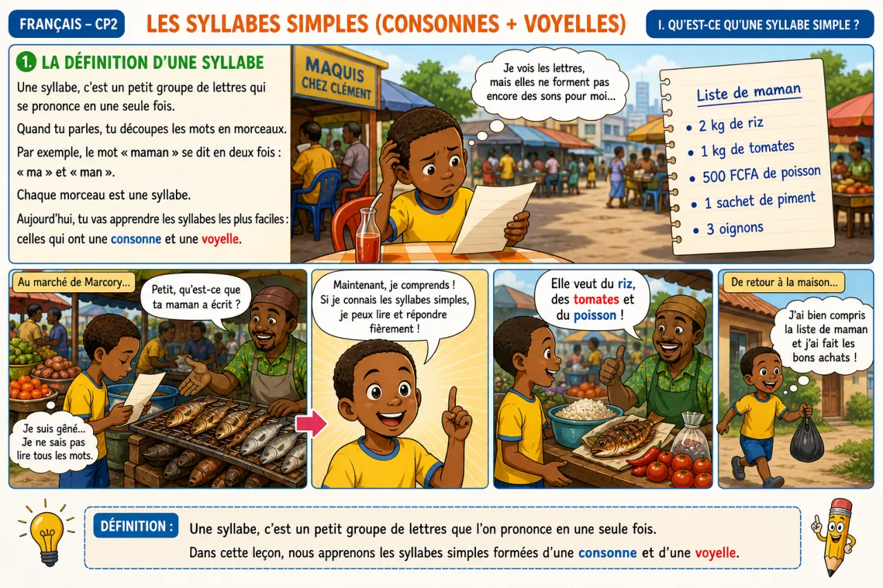 Les syllabes simples (consonnes + voyelles) — illustration