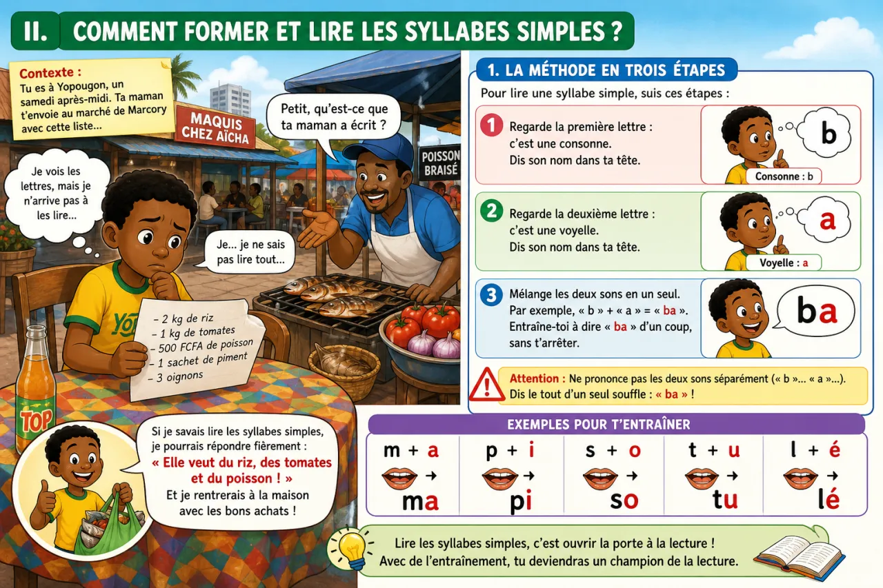 Les syllabes simples (consonnes + voyelles) — illustration