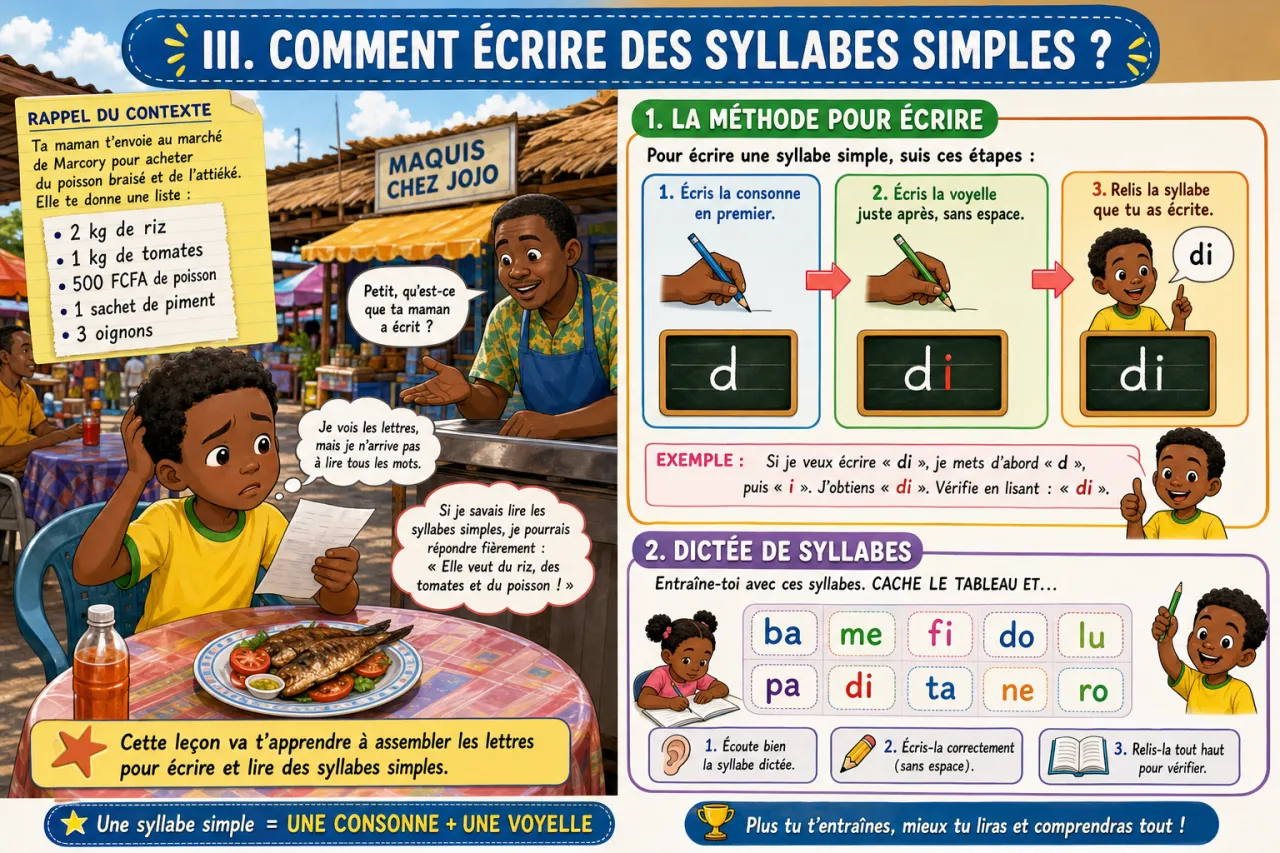 Les syllabes simples (consonnes + voyelles) — illustration