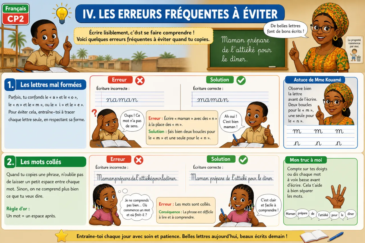 Copier des mots et des phrases simples — illustration