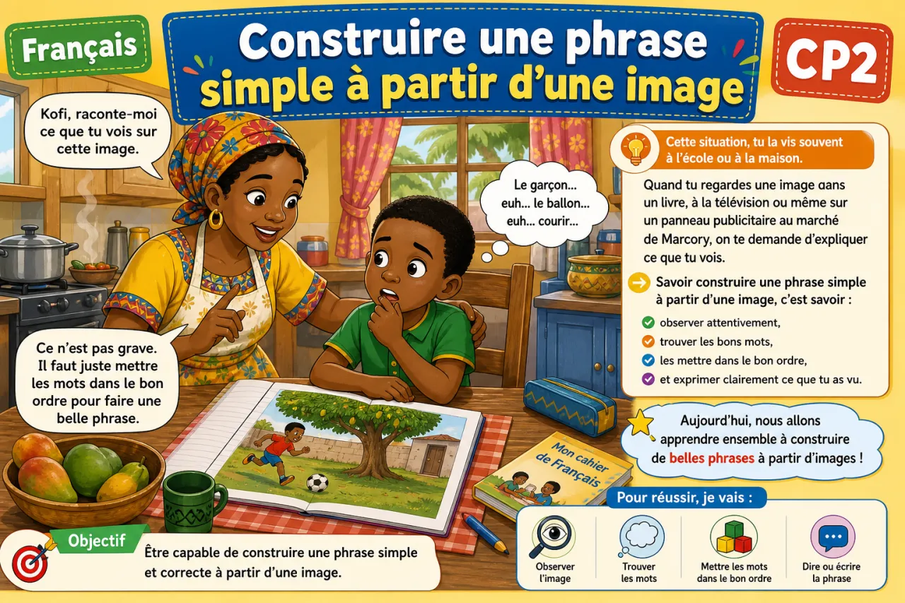 Construire une phrase simple à partir d'une image