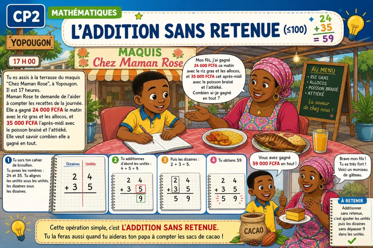 L'addition sans retenue (≤100)